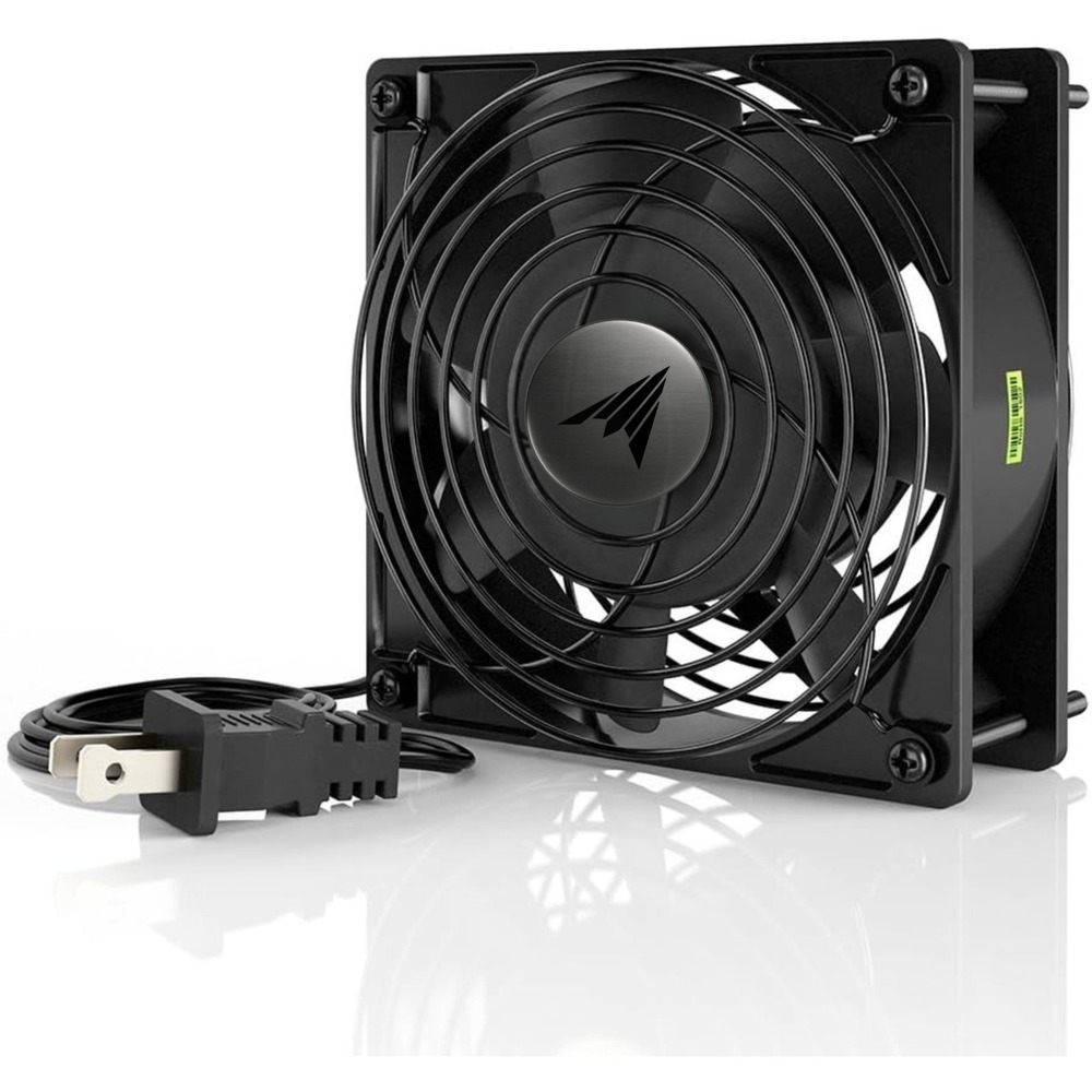 AC Infinity AXIAL 1238 120V AC Muffin Cooling Fan with Wire-Leads Adapter Black